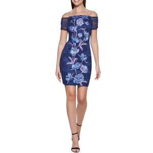 NWT Guess Navy Lace Floral Bodycon Dress
